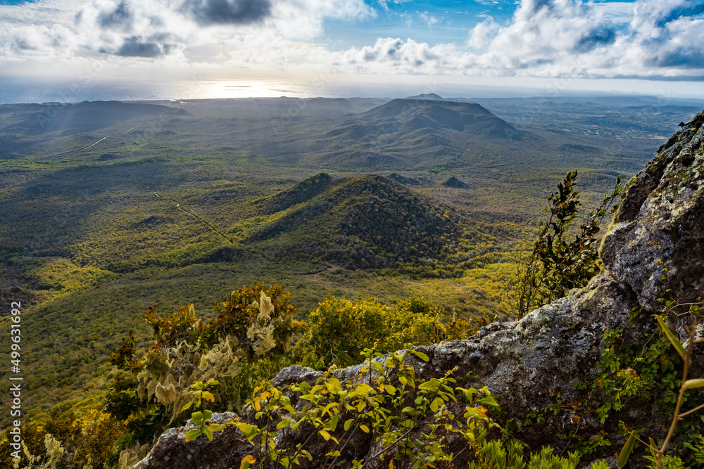 View from Mount Christoffel down to Christoffel National Park on the Caribbean island Curacao