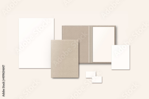 Organic pastel restaurant menus from top beige