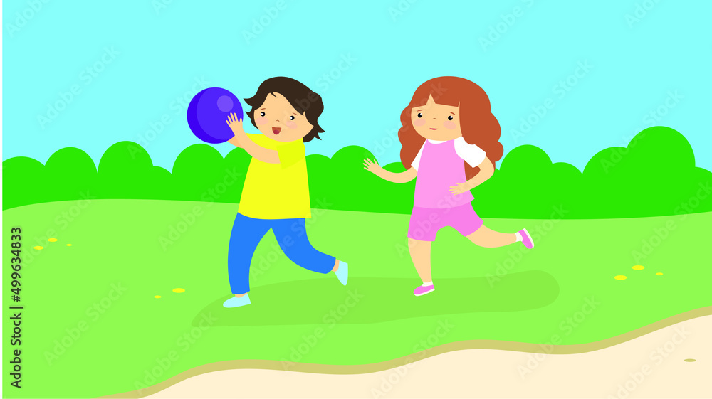 children playing ball