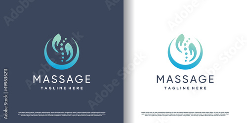 Chiropractic logo design vector with creative abstract concept