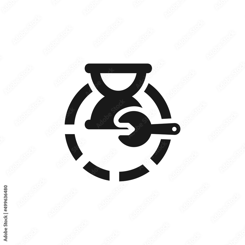 Waiting repair time icon isolated on white background Waiting repair time icon isolated on white background