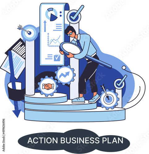 Action business plan, development strategies, foreseeing market risks. Company success secret, idea to growing business and achieve target, study of production and sales market. Strategic biz planning