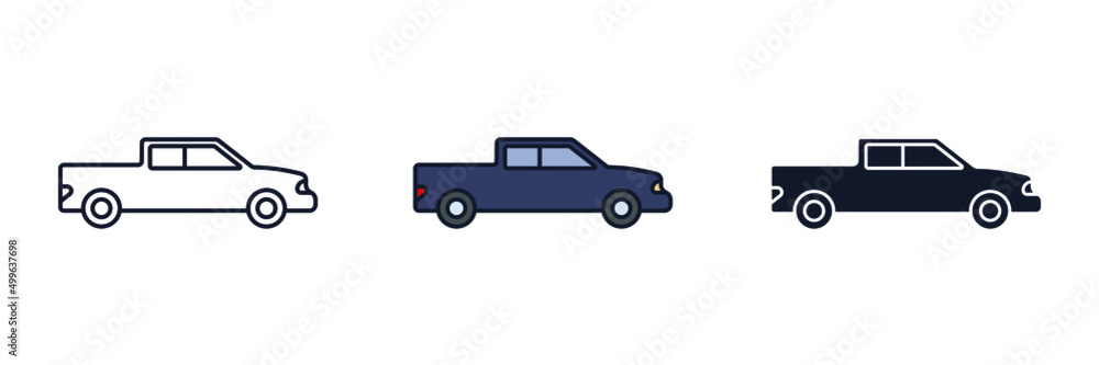 car icon symbol template for graphic and web design collection logo vector illustration