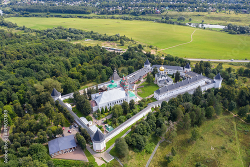 Wallpaper Mural Aerial view of Savvino-Storozhevsky Monastery on sunny summer day. Zvenigorod, Moscow Oblast, Russia. Torontodigital.ca