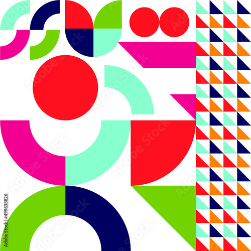 Free Download Abstract Bauhaus geometric pattern background vector circle - GFXLoad