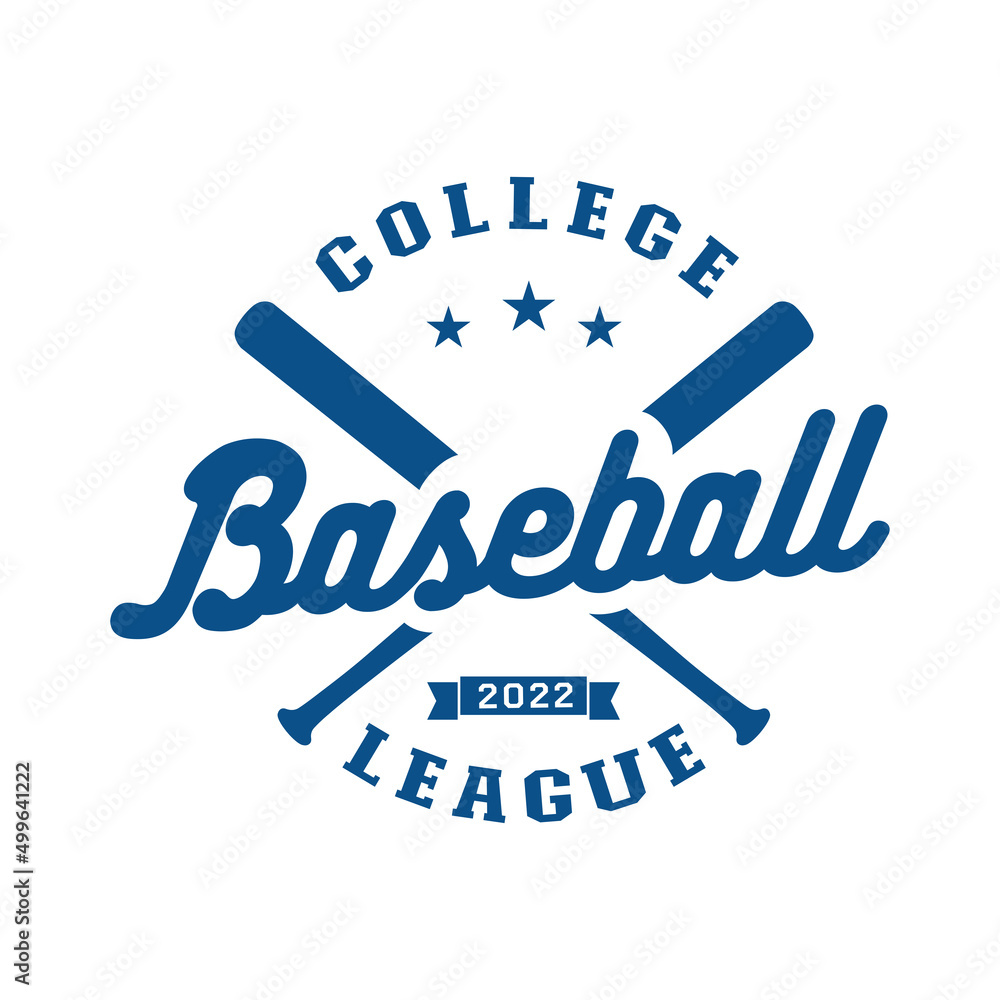 Baseball college league logo. Graphic design for t-shirt. Vector and illustration.
Baseball college league logo. Graphic design for t-shirt. Vector and illustration.