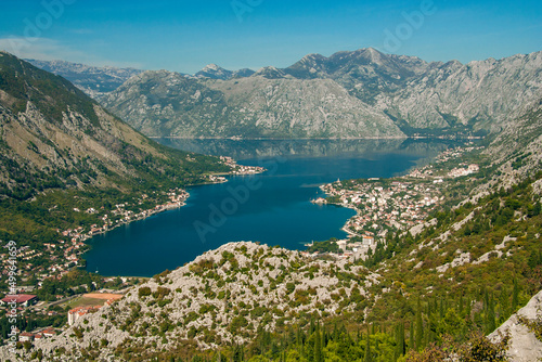 Montenegro - Kotor - Adriatic sea Kotor bay (Boka Kotorska), Kotor old city (UNESCO word heritage site) and surrounding mountains