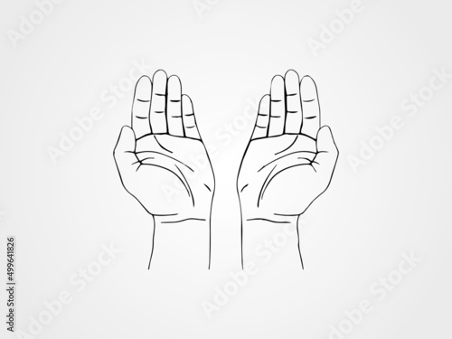 Praying hands vector clipart, Pray to the Creator, God please help us, 