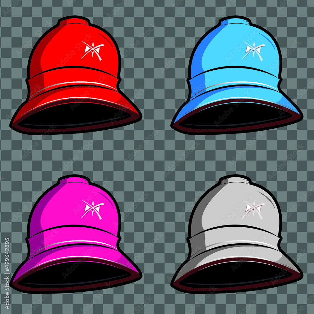 4 color vector Bucket hats that can be edited within Illustrator and ...