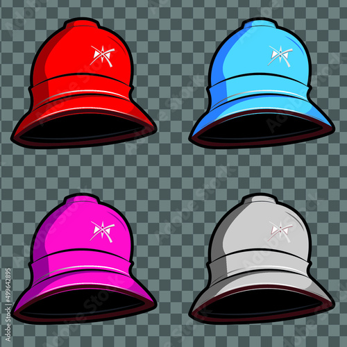 4 color vector Bucket hats that can be edited within Illustrator and great to use for any character design. Just replace the fake logo with your own and you can have a nice pre-made Bucket hat. 