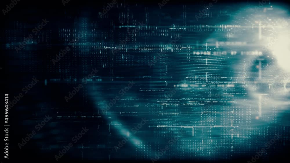 Futuristic abstract de-focus flowing data matrix, metaverse, telemetry and encrypt numbers display with particles simulation in cyber space environment for head up display loop background Futuristic abstract de-focus flowing data matrix, metaverse, telemetry and encrypt numbers display with particles simulation in cyber space environment for head up display loop background