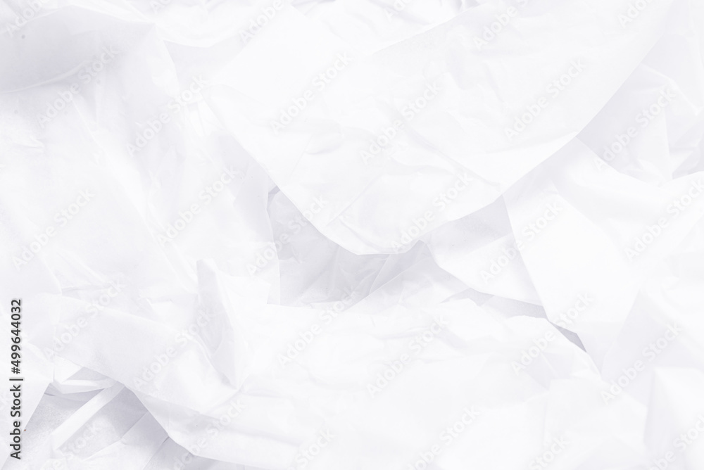 Fototapeta premium Paper Packaging filler, white wooden background