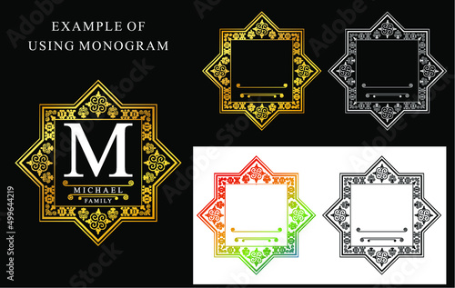 split name monogram elegant graphic vector 