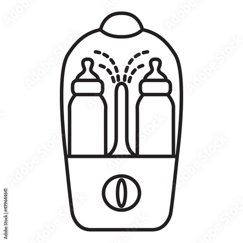 Baby bottle sterilizer icon. Outline vector illustration.Isolated on white background.