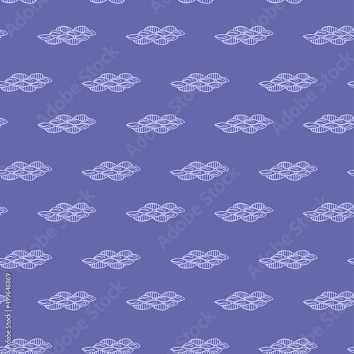 Seamless pattern with etno draw leaves on very peri background. Illustration for curtains, pajamas, bed linen