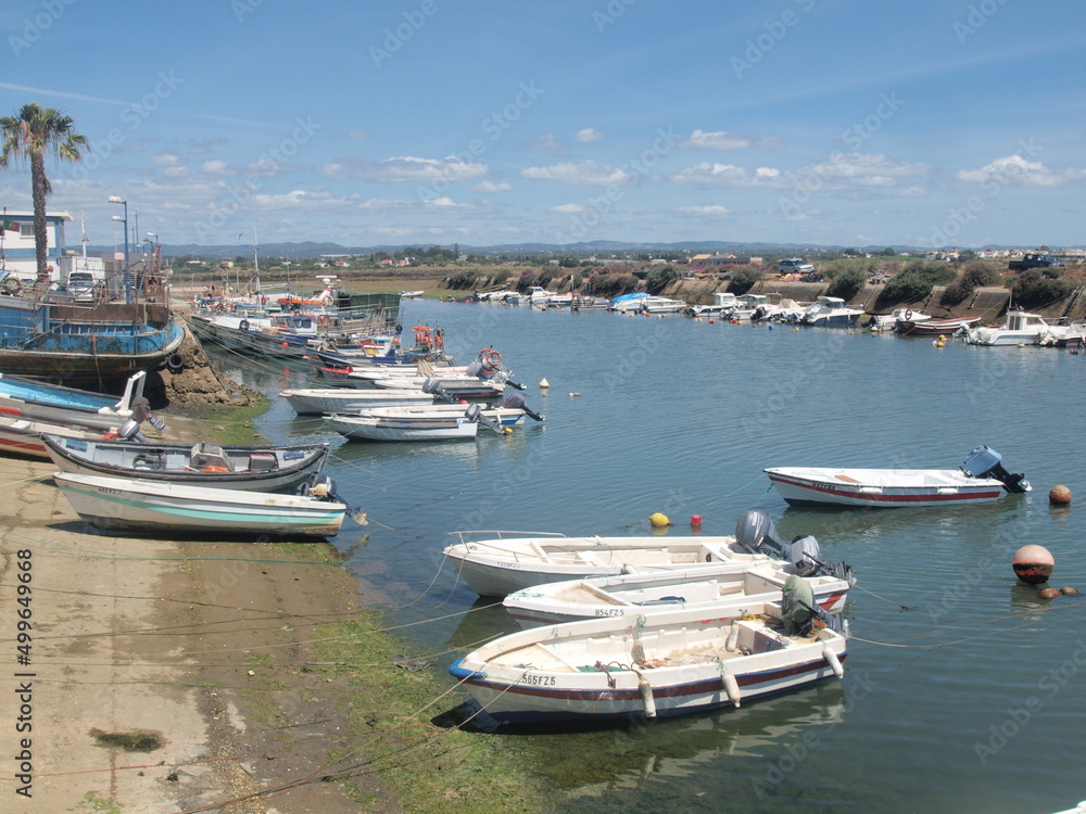 Typical fishing boats on the Fuseta Ria, Algarve - Portugal 