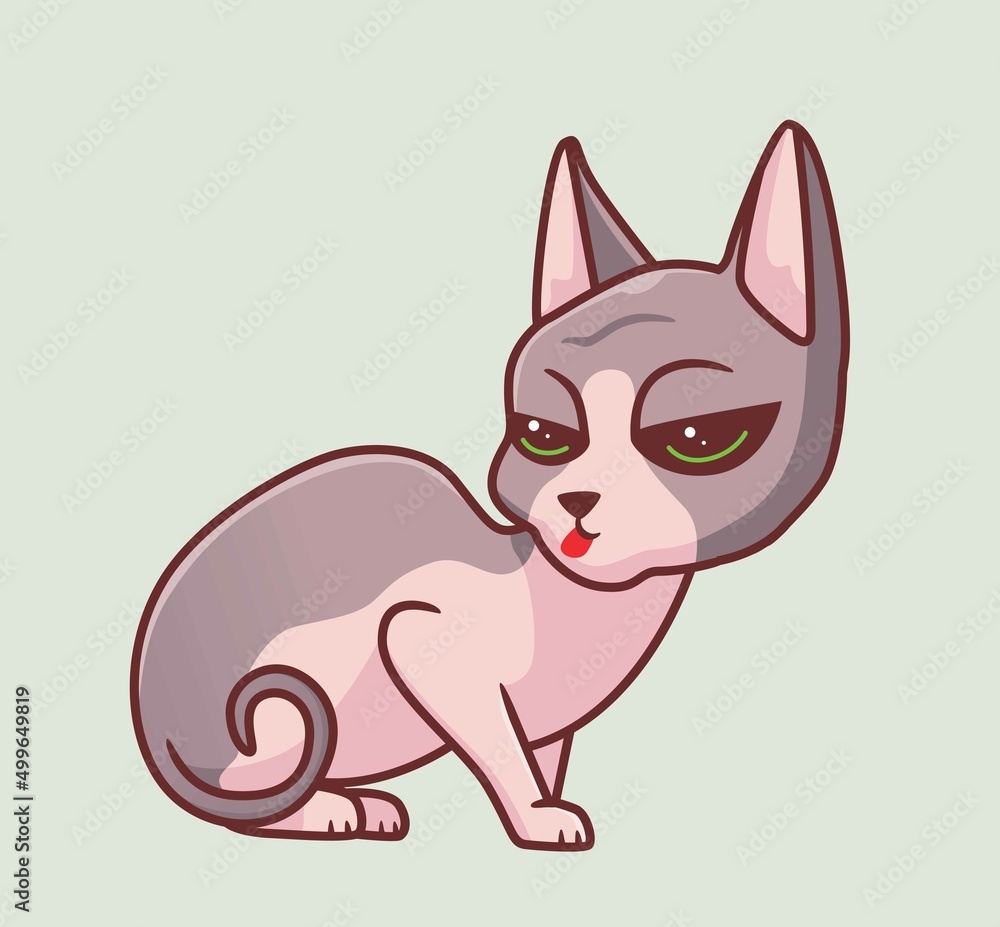 cute cat sphinx mocking. isolated cartoon animal illustration. Flat Style Sticker Icon Design Premium Logo vector. Mascot Character