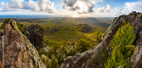 Tableau sur toile View from Mount Christoffel down to Christoffel National Park on the Caribbean i