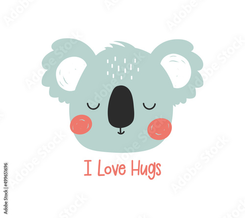Hand drawing cute koala vector illustration for the t-shirt design. Vector illustration design for fashion fabrics, textile graphics, prints.
