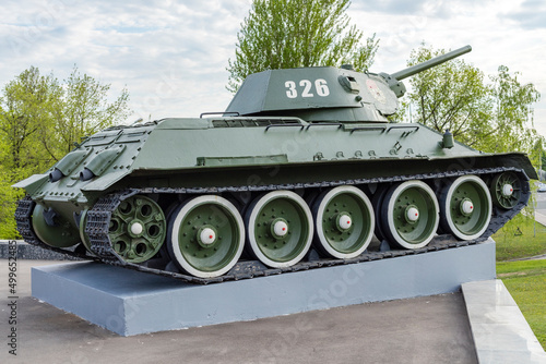 Soviet medium tank t 34 76, appeared in 1940 and became famous together with the Red Army during World War II photo