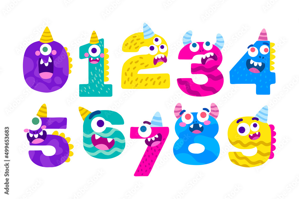 Fototapeta premium Monster-themed Number