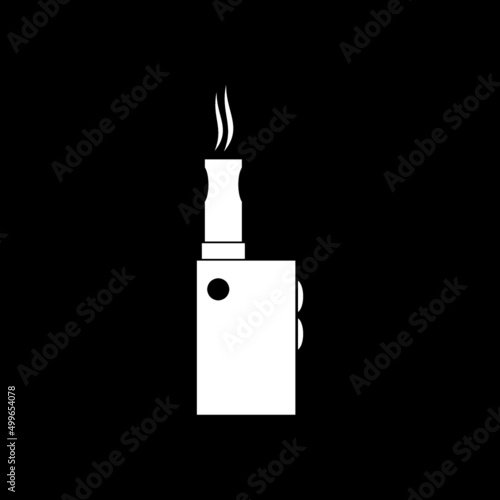 E-cigarette icon isolated on dark background