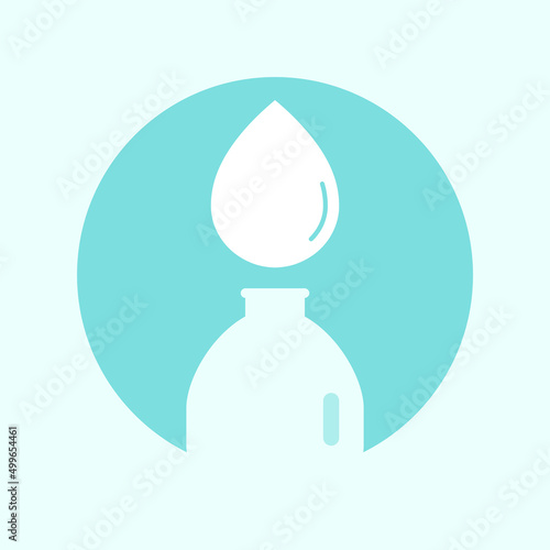 Water bottle refill circle sign. Vector illustration outline flat design style. photo