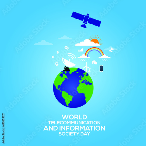 World Telecommunication and Information Society Day. Template for background, banner, card, poster. vector illustration.