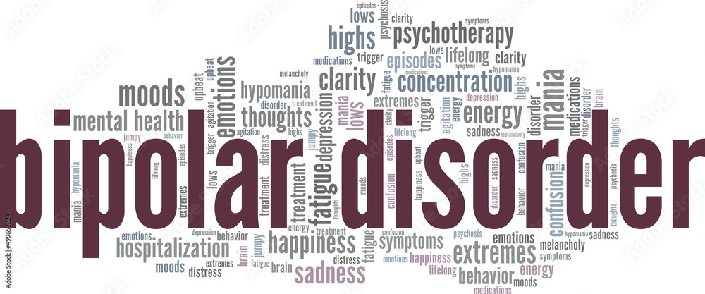 Bipolar Disorder conceptual vector illustration word cloud isolated on white background. Bipolar Disorder conceptual vector illustration word cloud isolated on white background.