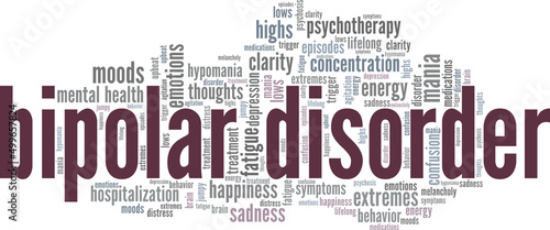 Bipolar Disorder conceptual vector illustration word cloud isolated on white background.