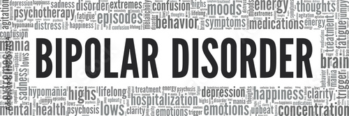 Bipolar Disorder conceptual vector illustration word cloud isolated on white background.