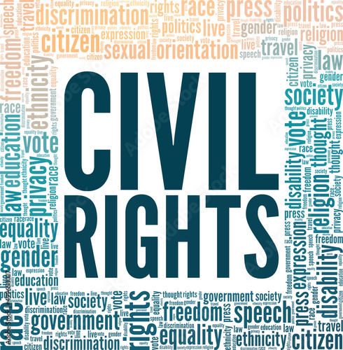 Civil Rights conceptual vector illustration word cloud isolated on white background.