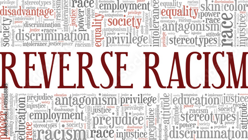 Reverse Racism conceptual vector illustration word cloud isolated on white background.
