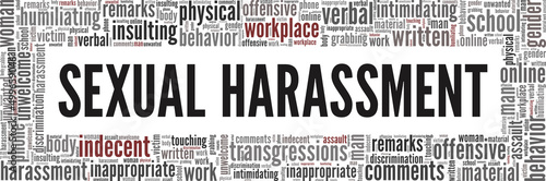 Sexual Harassment conceptual vector illustration word cloud isolated on white background.