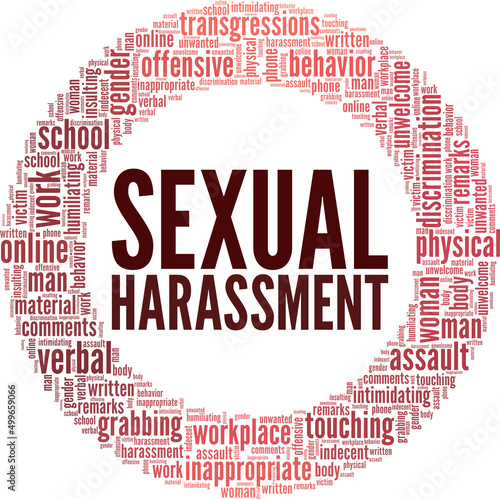 Sexual Harassment conceptual vector illustration word cloud isolated on white background.