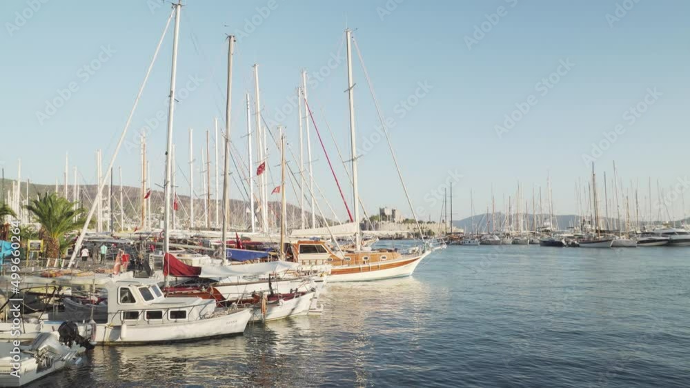 Scenic view of yachts moored in Milta Bodrum Marina, Turkey Scenic view of yachts moored in Milta Bodrum Marina, Turkey