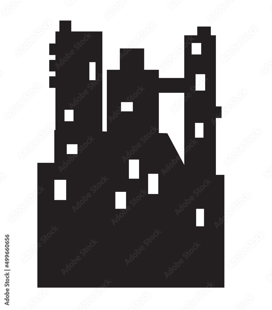 Vector element silhouette single house construction building Vector element silhouette single house construction building