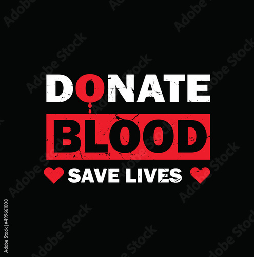 Blood save lives typography graphic t-shirt print ready premium vector typography graphic t-shirt Premium Vector