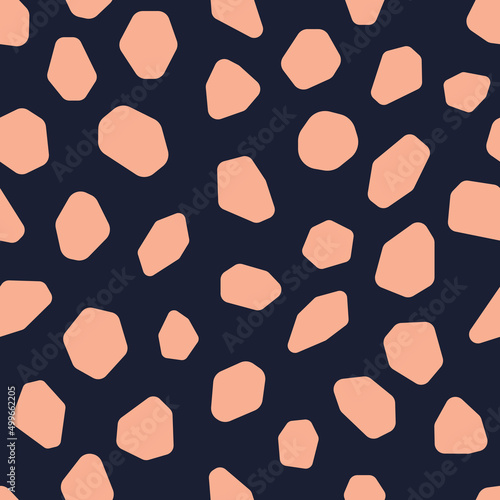 Obraz na płótnie Vector seamless pattern. Modern abstract background in dark blue and coral colors. Trendy print for textile, fabric, home decor w salonie
