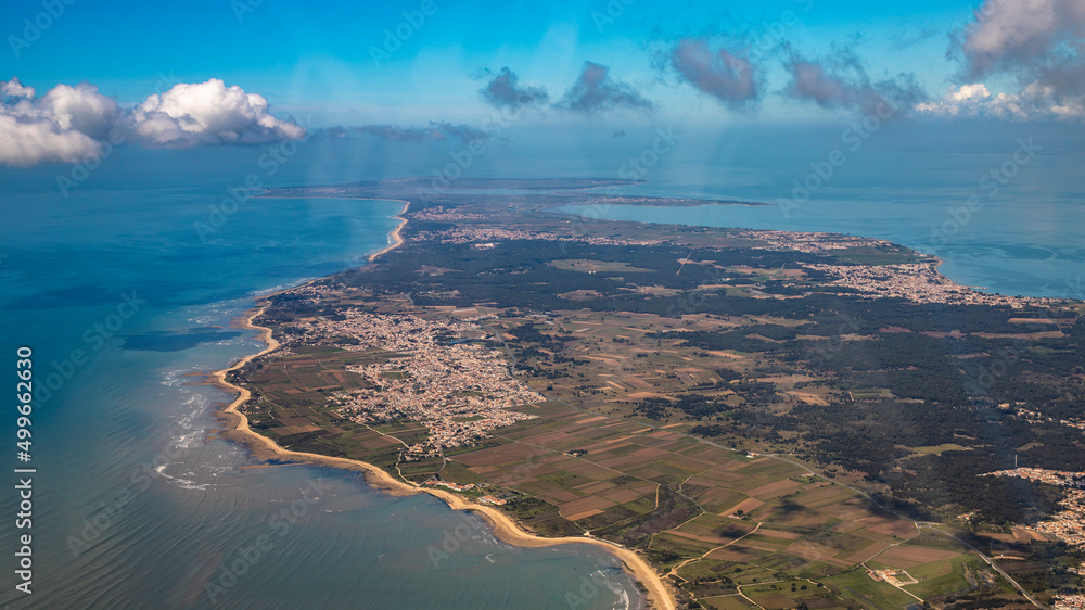 La Rochelle, Ré and Oléron island in atlantic ocean aerial view La Rochelle, Ré and Oléron island in atlantic ocean aerial view