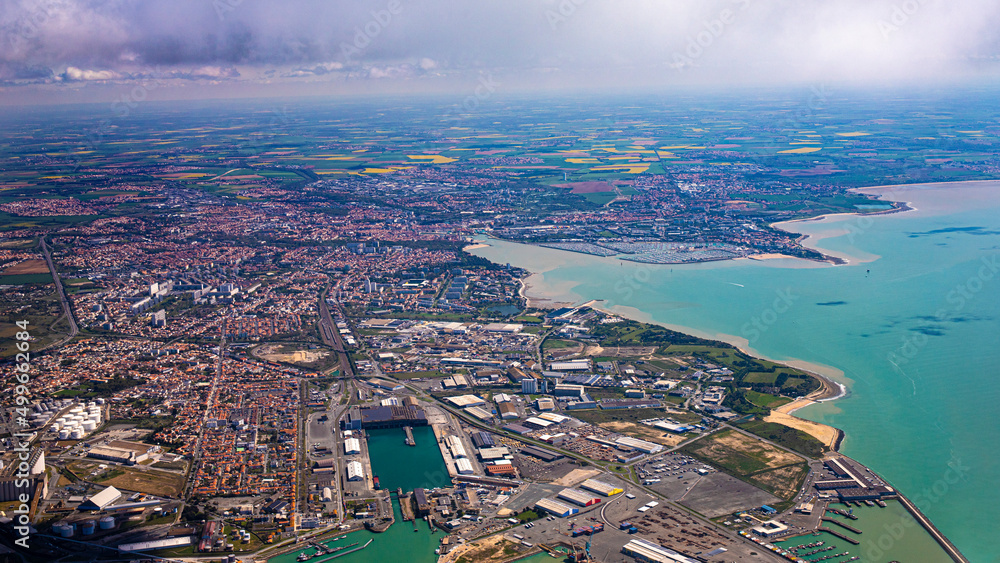 La Rochelle, Ré and Oléron island in atlantic ocean aerial view
