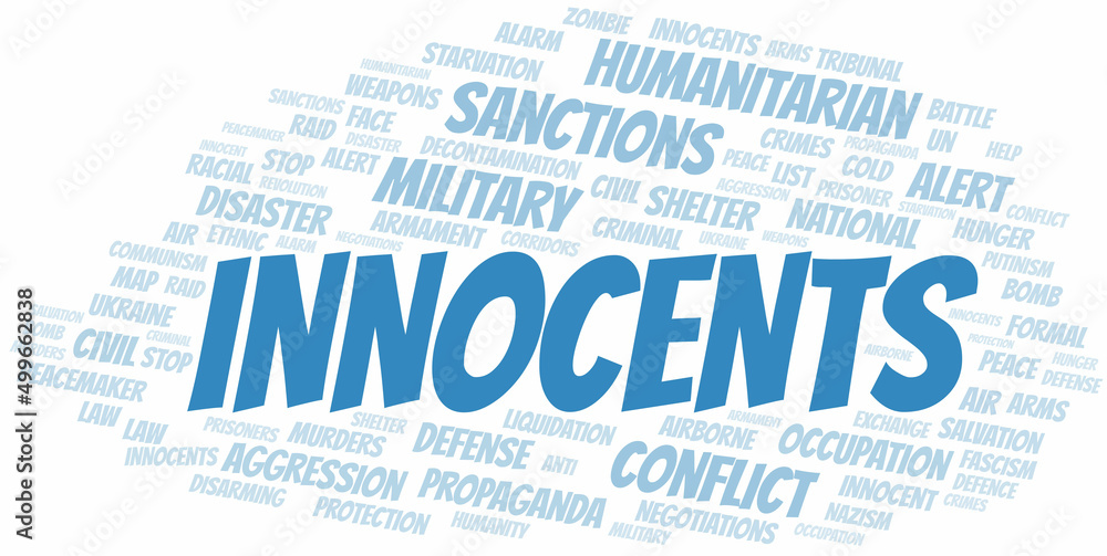 Innocents word cloud. Vector made with the text only. Innocents word cloud. Vector made with the text only.