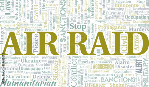 Air Raid word cloud. Vector made with the text only.
