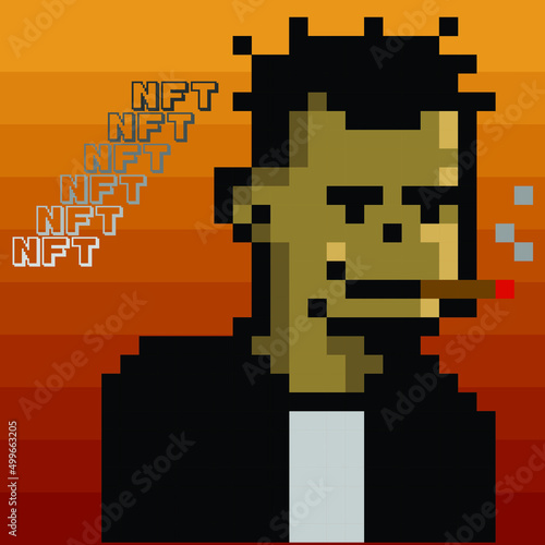 pixel art concept. men's character Pixel art set	
