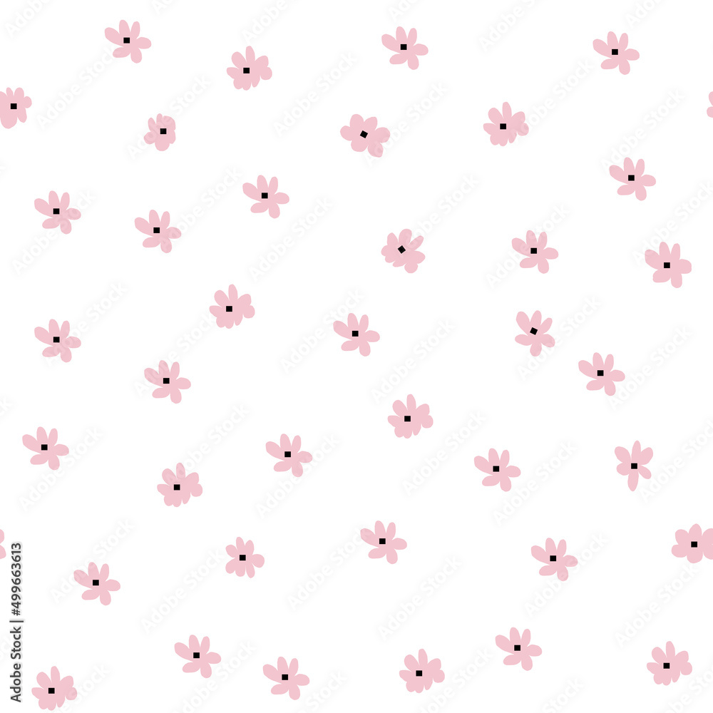 Ditsy print,Ditsy floral pattern in small pink flowers seamless background for fashion print .