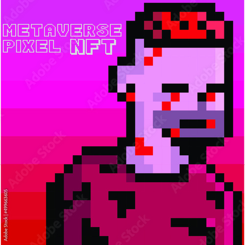 pixel art concept. men's character Pixel art set	

