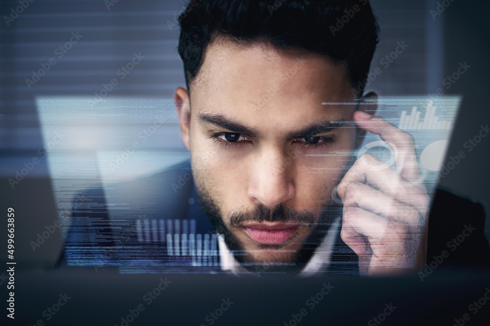 Hmm...this isnt the data I want to see. Shot of a handsome young businessman sitting alone in the office at night and looking contemplative while using his computer. Hmm...this isnt the data I want to see. Shot of a handsome young businessman sitting alone in the office at night and looking contemplative while using his computer.