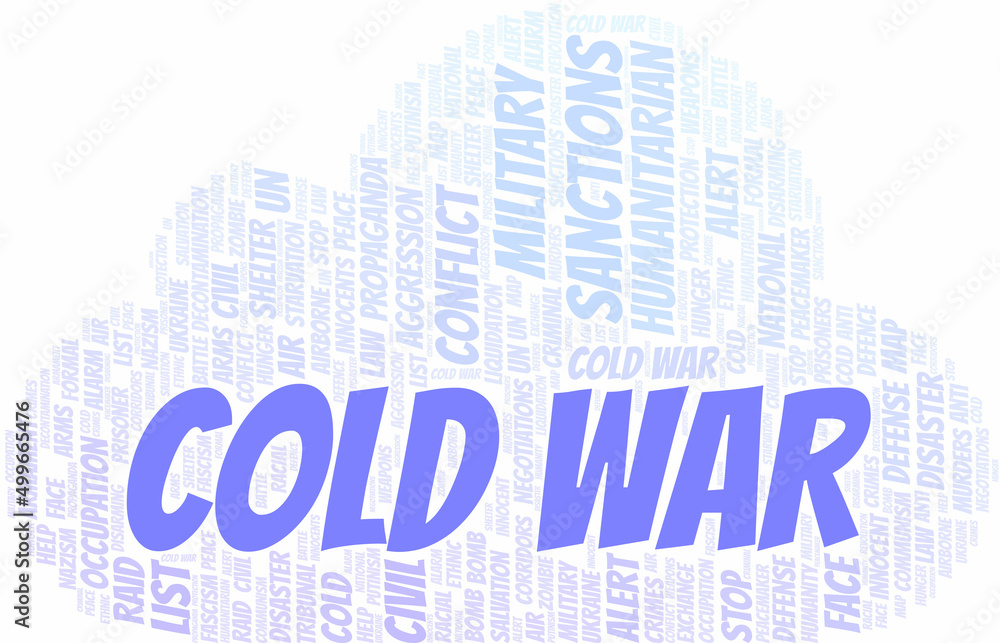 Obraz premium Cold War word cloud. Vector made with the text only.