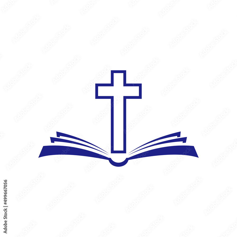 Obraz premium bible logo icon and christian cross