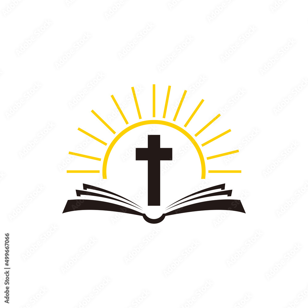 bible logo icon and christian cross bible logo icon and christian cross